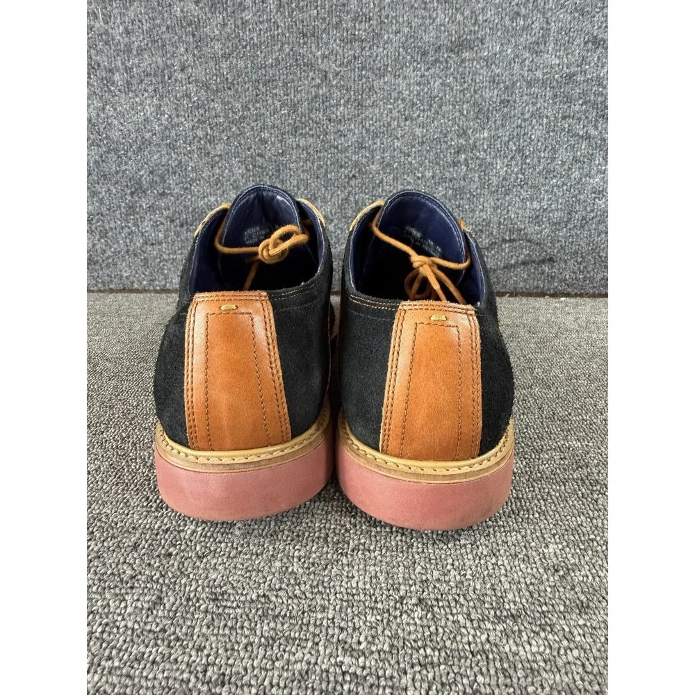 Cole Haan Shoes Mens 10 Black Tan Suede Saddle Derby Dress Casual Lace Up